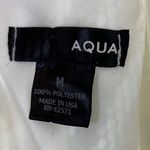 AQUA White Mesh Neoprene Striped Fit And Flare Dress Size M Photo 9