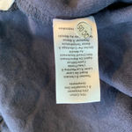 T by Talbots Terry Cloth Navy Diamond Textured V Neck Hooded Pullover Top SP Blue Size undefined Photo 4