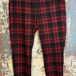 Sanctuary Anthropologie Runway Ponte Leggings Plaid Red Black, size 1X Photo 0