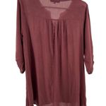 Andree by Unit  rayon embroidered tunic lightweight maroon boho casual earthtones Photo 1