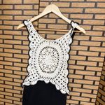 ZARA  Ivory And Black Crochet Midi Dress Size‎ Small Photo 2