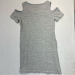 J. Jill Striped Open Shoulder Dress Size Large short sleeve mini shift stripes Gray Photo 7