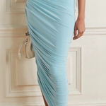 Norma Kamali NEW Diana Gown One Shoulder Ruched Bodycon Maxi Dress in Starfruit Photo 0