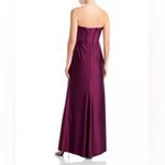 AQUA  Formal Wrapped Strapless Corset Gown Wine Women’s Sz 12 Photo 3