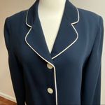 Neiman Marcus  Navy Blue, White Trim Blazer Photo 5