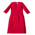J. McLaughlin  Bold Red Sheath Dress Knee Length 3/4 Sleeves Knit Size Small Photo 7