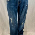 CAbi  slim boyfriend lightly distressed low rise blue jeans size 4 Photo 2