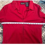 No Boundaries Vintage Y2K  Red Stretch Long Sleeve‎ Fitted Hook Eye Shirt XL Photo 4