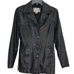 Nine West Leather Jacket Coat Black S Small Photo 1