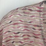 Karina Grimaldi  Pink & Tan Striped Shiny Top M Photo 4