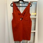 ZARA  Deep V-Neck Pinafore Bralette Orange Mini Dress Size Large L Photo 1