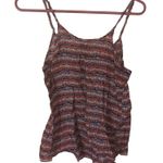 Aerie Size Medium M Boho Indie Summer Blouse Linen Cotton Red Adjustable Straps Photo 1