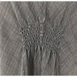 Eileen Fisher  Sleeveless Gray V Neck Smocked Midi Dress XL Italian Fabric Crepe Photo 3