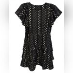Love Shack Fancy  Higgins tiered mini dress black cotton-silk white star print 8 Photo 4