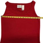 Liz Claiborne Liz Claiborne Lizsport Pettite Sleeveless Sweater Top Size SP Red Cozy Knit Photo 6