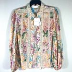 Zimmermann  Halliday Floral Lace Trim Balloon Sleeve Cotton Shirt 8 US NWT Photo 11
