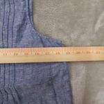 Garnet Hill  Blue Linen Sleeveless Pintuck Blouse Shirt size 8 Beach Lightweight Photo 3