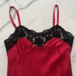 Victoria's Secret Y2K  Silk Red slip dress Vtg Lace trim Babydoll coquette Size M Photo 4