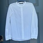 ZARA women’s button down office look white shirt in size small Photo 3