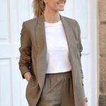 ZARA Open Front Brown Blazer Jacket Women’s Size Small Minimalist Office Photo 0