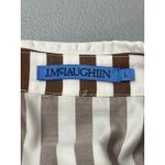 J. McLaughlin  Brown White Striped Collar Long Sleeve Button Down Shirt Top Sz L Photo 3