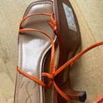 Sam Edelman Orange Brown Sandals Minimalist Design Photo 2