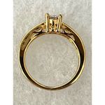 Classic Round High Set CZ Ring Sz 6 Channel Set Accent Stones Pronged Gold Tone Photo 3