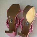 Soda  lena heels pink sandals slip ons spring braided block heel size 8 N… Photo 4