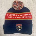 Panthers Hockey NHL 2024 Stanley Cup Champions Beanie Pom Pom Hat Blue Photo 0