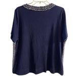 J.Crew black label tweet front blouse silk blend navy blue XL Photo 1