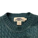VTG Smythe Fisherman’s Cable Knit Sweater Shetland Wool Size Small Blue Photo 3
