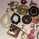 Lot of Single Screw Back Clip On Vintage Earrings Coro Lisner Gold Photo 2