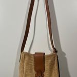 Banana Republic Straw Bucket Bag With Brown Leather Details Photo 1