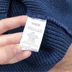 Vince • Waffle Stitch Pullover navy cotton knit sweater crew neck Photo 5