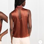 Nation Ltd NWT Danielle mock neck satin tank  boho brown spring formal revolve S Photo 2