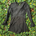 ZARA  Black Whimsigoth Lace Mini Dress Size Small Photo 0