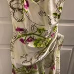 Mikael aghal romantic abstract garden silk cocktail flutter Sleeve Mini dress White Size 4 Photo 8