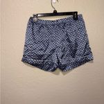 Silk Blue Polka Dot Button Down Shirt and Shorts Pajama Set Size Medium/ M Photo 1