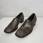Donald J Pliner Womens Shoes Size 9 Silver Brown Embossed Slip Photo 44