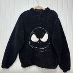 Disney  The Nightmare Before Christmas Fleece Sweatshirt Black Embroidered Size M Photo 1