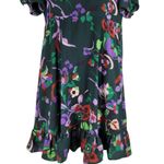Kate Spade Fleur Nouveau Smocked Dress Ruffle Sleeve Hem Green Size 4 Photo 2