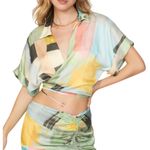 Just BEE Queen Multi Tie Chiara Top in Multi, Size S Blue Photo 1