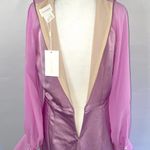 Foxiedox New  Orchid Satin Pearl Cuff Front Split Halter Neck Midi Dress Photo 12