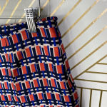 Piazza Sempione Audrey Print Crop Tapered Pants Pink & Navy Blue Size US 10 Photo 6