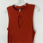 Free People Faye Keyhole Cut Out Ribbed Mock Neck Tank Size Medium Photo 2