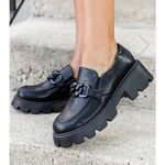 Black Chain Loafers New In The Box Size 6 Photo 0