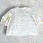 COS  Women's Cotton Appliqué 3D Puff 3/4 Sleeve Evening Jacket‎ Sz 10 Snap Front Photo 6