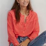 Anthropologie  Vibrant Coral Blouse Photo 6