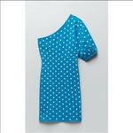 ZARA  // turquoise polka dot 1 puff shoulder knit size L Photo 3