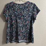 Charter Club  Navy Floral Short Sleeve Top Photo 6